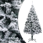 Albero di Natale Preilluminato con Palline Verde 210 cm PVC