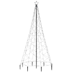 Albero di Natale con Palo in Metallo 500 LED Bianco Freddo 3 m