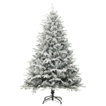 Albero Natale Artificiale con LED Palline e Neve 150cm PVC e PE