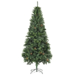 Albero di Natale Preilluminato con Palline e Pigne 210 cm