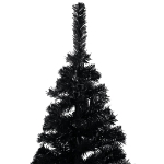 Set Albero Natale Artificiale con LED Palline Nero 150 cm PVC