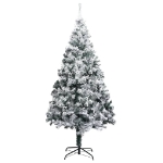 Albero di Natale Preilluminato con Palline Verde 210 cm PVC