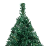 Albero di Natale Preilluminato con Palline Verde 210 cm PVC