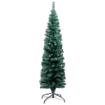 Set Albero Natale Artificiale Sottile LED e Palline Verde 120cm