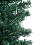 Set Albero Natale Artificiale Sottile LED e Palline Verde 240cm