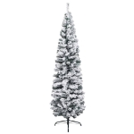 Albero di Natale Preilluminato Sottile con Palline Verde 240 cm