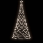 Albero di Natale con Palo in Metallo 500 LED Bianco Freddo 3 m