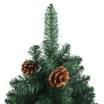 Albero Natale Artificiale Sottile LED e Palline Verde 150cm PVC