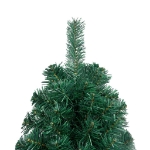 Set Albero Natale Artificiale a Metà LED e Palline Verde 120 cm