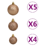 Set Albero Natale Artificiale con LED Palline Oro 150 cm PET