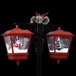 Lampione Natalizio con Babbo Natale Nero Rosso 81x40x188 cm PVC