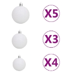 Set Albero Natale Artificiale con LED e Palline Bianco 150 cm