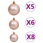 Set Albero Natale Artificiale con LED Palline Oro 150 cm PET