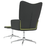 Poltrona Relax con Poggiapiedi Verde Chiaro in Velluto e PVC