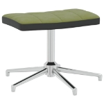 Poltrona Relax con Poggiapiedi Verde Chiaro in Velluto e PVC