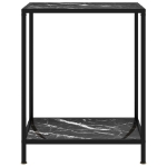 Tavolo Consolle Nero 60x35x75 cm in Vetro Temperato