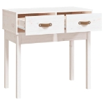 Tavolo Consolle Bianco 76,5x40x75 cm in Legno Massello di Pino