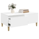 Tavolino da Salotto Bianco 90x50x36,5 cm in Legno Multistrato