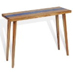 Tavolo Consolle in Teak e Resina 100x35x75 cm