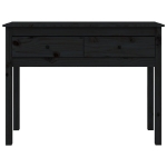 Tavolo Consolle Nero 100x35x75 cm in Legno Massello di Pino