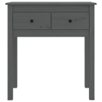 Tavolo Consolle Grigio 70x35x75 cm in Legno Massello di Pino