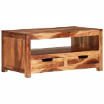 Tavolino da Salotto 84x49x40 cm in Legno Massello di Acacia