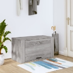 Scarpiera a Muro Grigio Sonoma 70x35x38 cm Legno Massello Pino