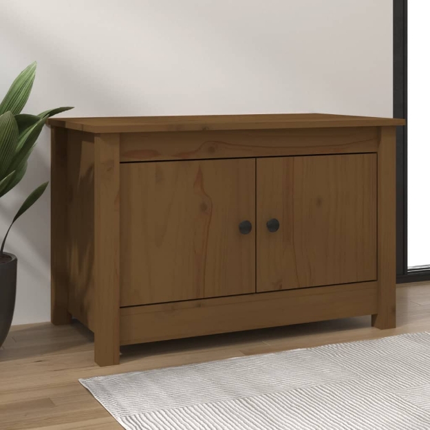 Scarpiera Miele 70x38x45,5 cm in Legno Massello di Pino