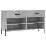 Panca Porta Scarpe Grigio Cemento 102x35x55cm Legno Multistrato