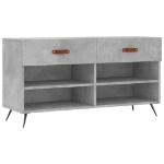 Panca Porta Scarpe Grigio Cemento 102x35x55cm Legno Multistrato