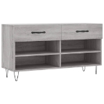 Panca Porta Scarpe Grigio Sonoma 102x35x55 cm Legno Multistrato