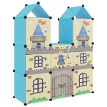 Scaffale Portaoggetti per Bambini con 8 Cubi Blu in PP