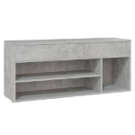 Panca Portascarpe Grigio Cemento 105x30x45 cm in Truciolato