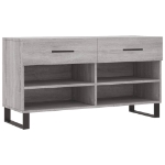 Panca Porta Scarpe Grigio Sonoma 102x35x55 cm Legno Multistrato