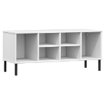 Scarpiera Gambe Metallo Bianco 106x35x45cm Legno Massello OSLO