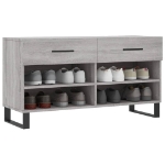 Panca Porta Scarpe Grigio Sonoma 102x35x55 cm Legno Multistrato