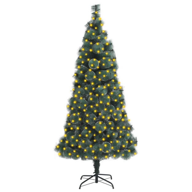 Albero di Natale Preilluminato con Supporto Verde 240 cm in PET