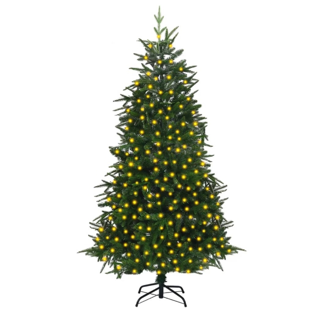 Albero di Natale Artificiale Preiluminato 240 cm Verde PVC e PE