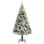 Albero di Natale Artificiale con Neve Fioccata Verde 210 cm PVC