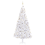 Albero di Natale Preilluminato con Palline e LED Bianco 300 cm