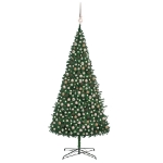 Albero di Natale Preilluminato con Palline e LED Verde 400 cm