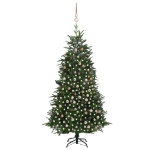 Albero Natale Artificiale con LED Palline Verde 240 cm PVC e PE