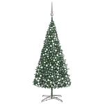 Albero di Natale Preilluminato con Palline e LED Verde 400 cm