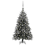 Albero Natale Artificiale con LED Palline e Neve 180cm PVC e PE