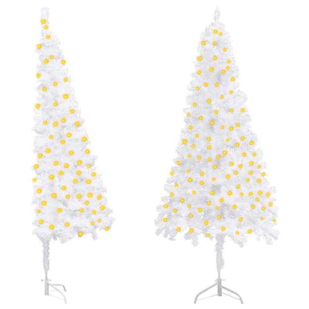 Albero di Natale per Angolo Preilluminato Bianco 240 cm PVC