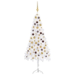 Albero Natale per Angolo con LED e Palline Verde 150 cm PVC