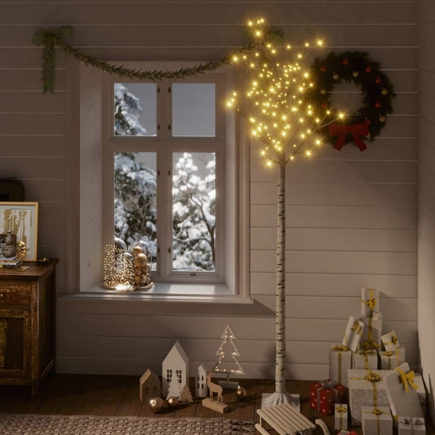 Albero Natale 200 LED 2,2 m Salice Bianco Caldo Interno Esterno