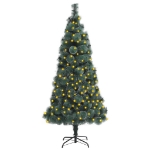 Albero di Natale Artificiale Preiluminato 150 cm Verde PVC e PE