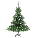 Albero Natale Artificiale Nordmann LED Palline Verde 180 cm