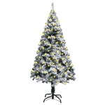 Albero di Natale Artificiale con Neve Fioccata Verde 150 cm PVC